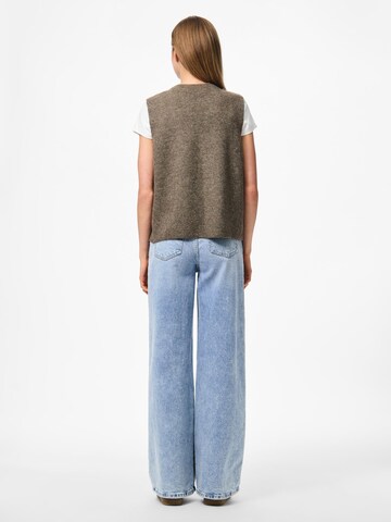 PIECES Knitted vest 'PCSilly' in Brown