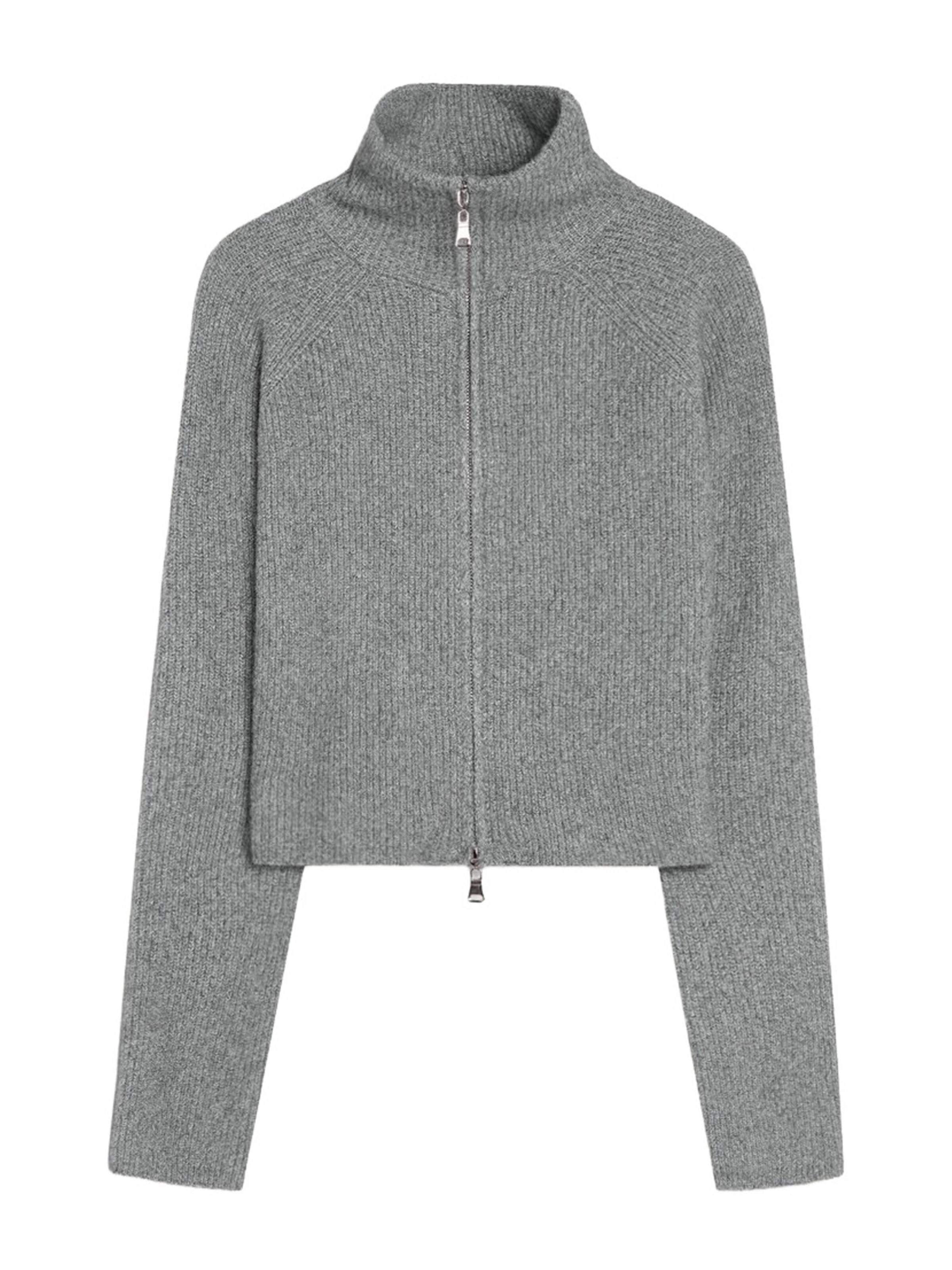 Bershka Knit cardigan in Grey: front
