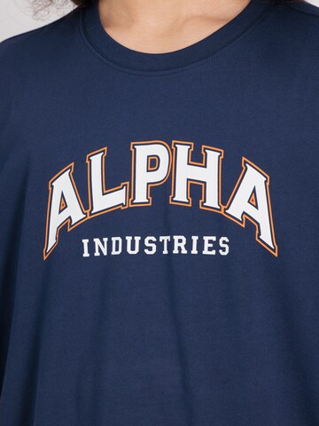 ALPHA INDUSTRIES Shirt 'College T' in Blau