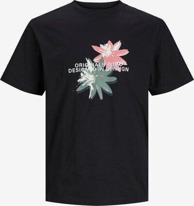 JACK & JONES T-Shirt 'Tampa' en vert foncé / rose ancienne / noir / blanc, Vue avec produit
