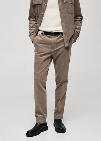 MANGO MAN Regular Pleated Pants 'Pierre' in Grey: front