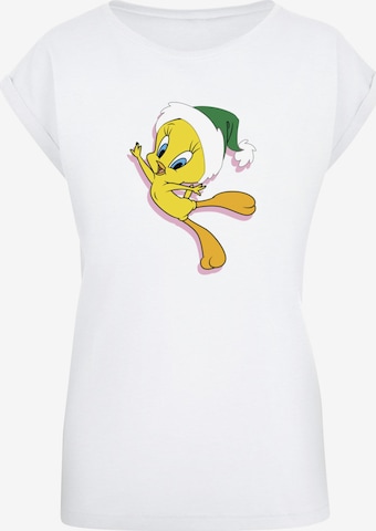 T-shirt 'Looney Tunes - Tweety Christmas Hat' ABSOLUTE CULT en blanc : devant