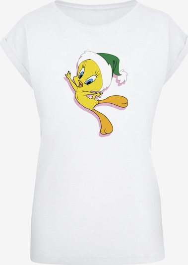 ABSOLUTE CULT T-shirt 'Looney Tunes - Tweety Christmas Hat' en jaune / vert / noir / blanc, Vue avec produit