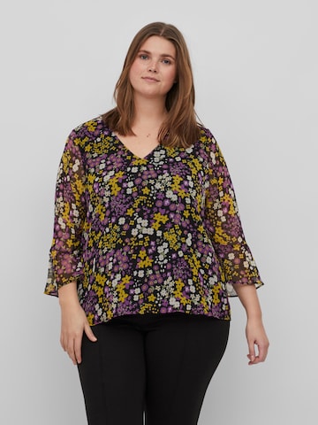 Vila Curve Blouse 'Falia' in Zwart: voorkant