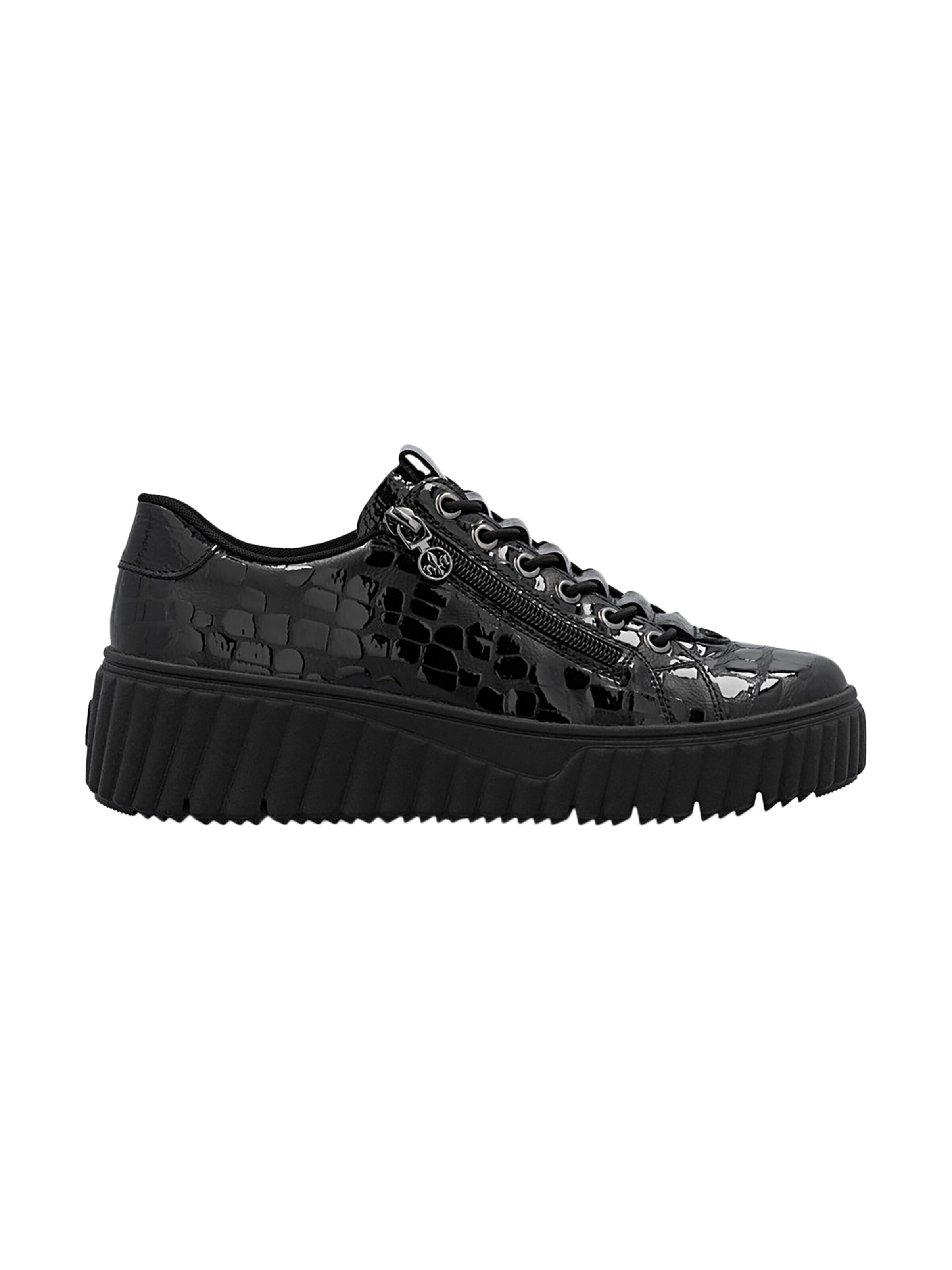 Chaussure de sport à lacets 'Lando Low-Top-Sneaker aus Leder' Rieker en noir