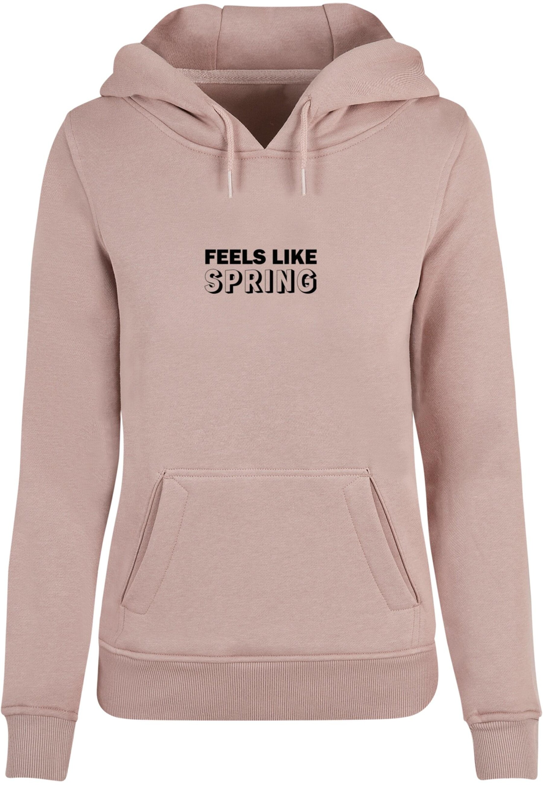Merchcode Sweatshirt 'Spring - Feels Like' in Pink: Vorderseite