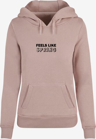 Merchcode Sweatshirt 'Spring - Feels like' in Pink: predná strana
