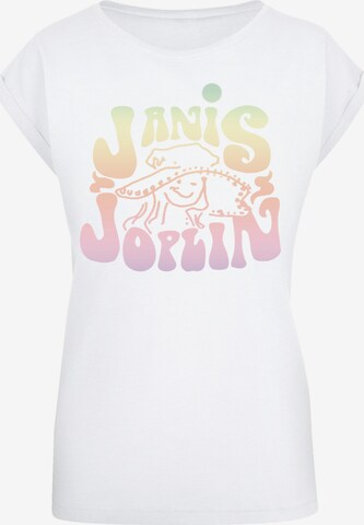 F4NT4STIC Shirt 'Janis Joplin' in Wit: voorkant