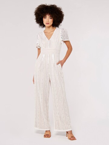 Apricot Jumpsuit in White: front