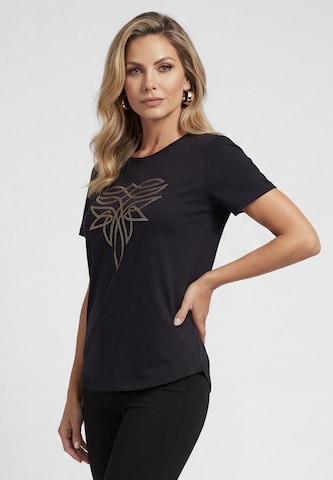 T-shirt usha BLACK LABEL en noir : devant