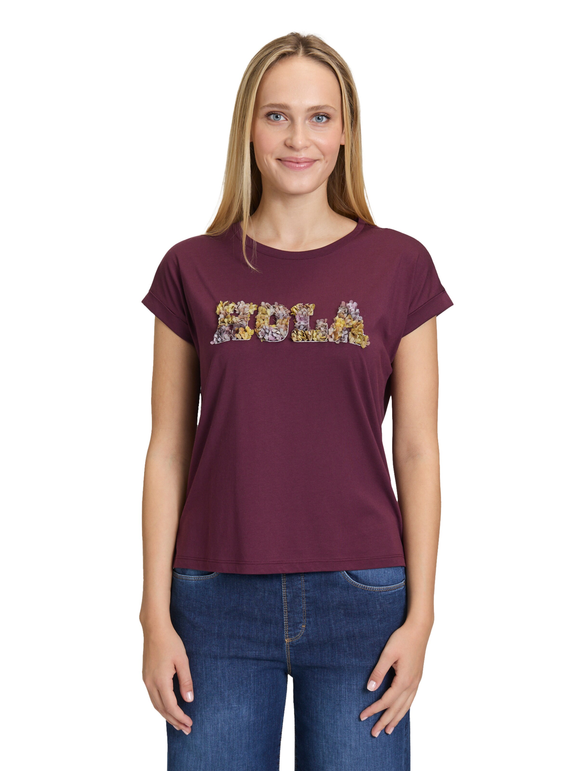 T-shirt Cartoon en violet : devant