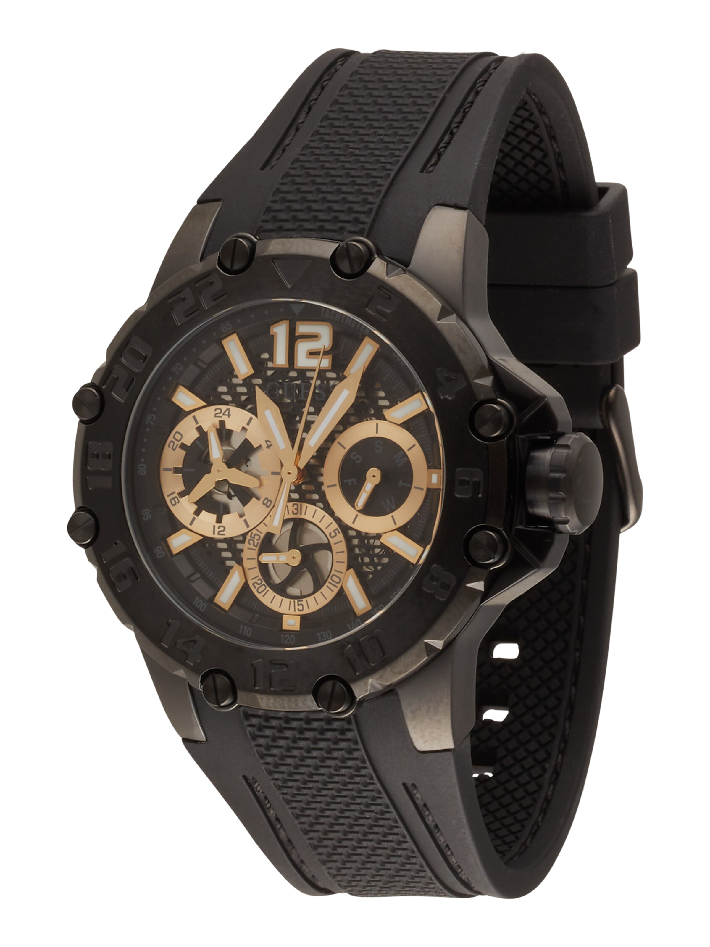 GUESS Analog Watch 'Contender' in Black: front