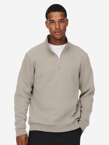 Only & Sons Sweatshirt 'Ceres' in Beige: front