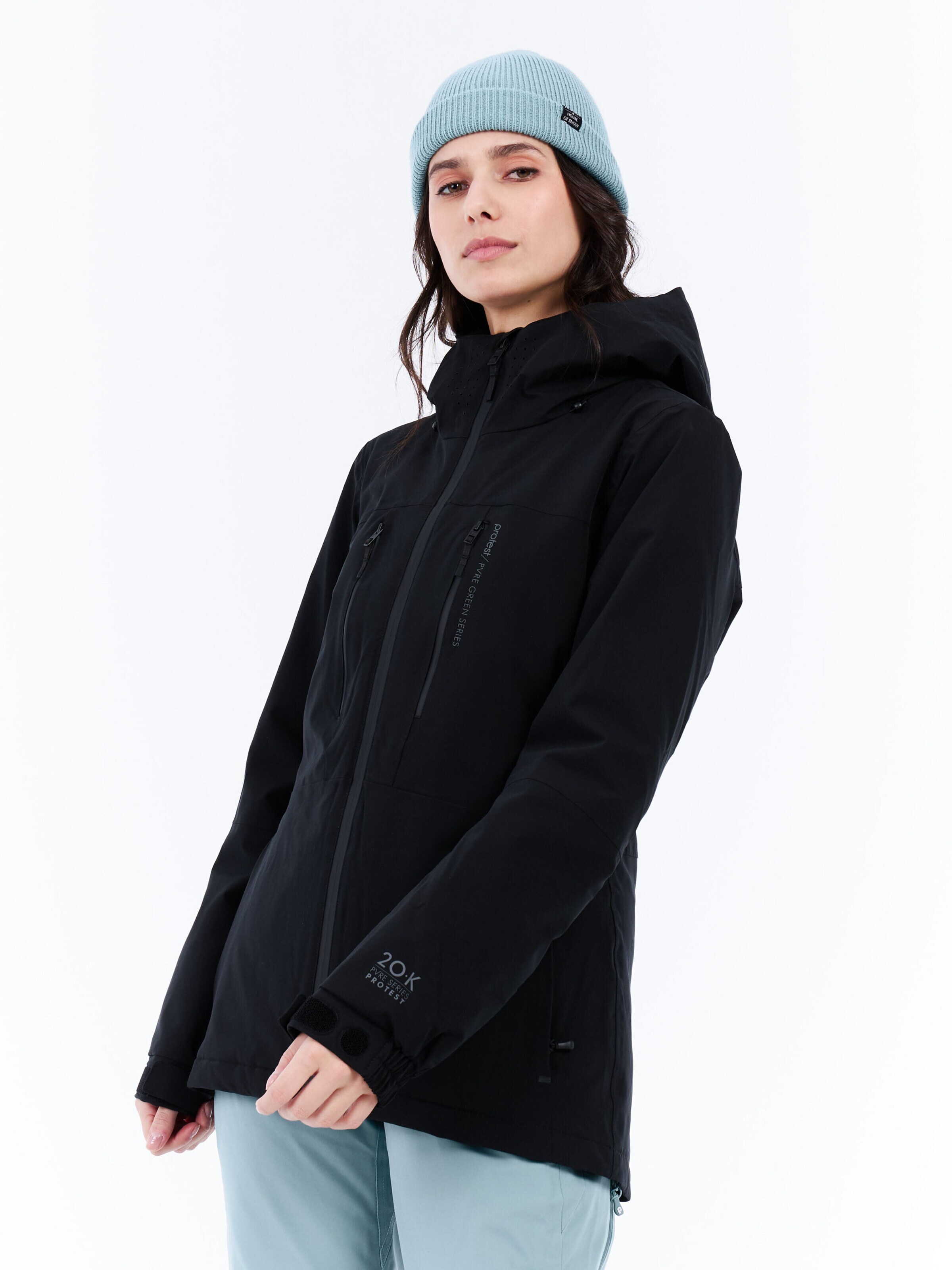 PROTEST Athletic Jacket 'PRTBEVERLY' in Black: front