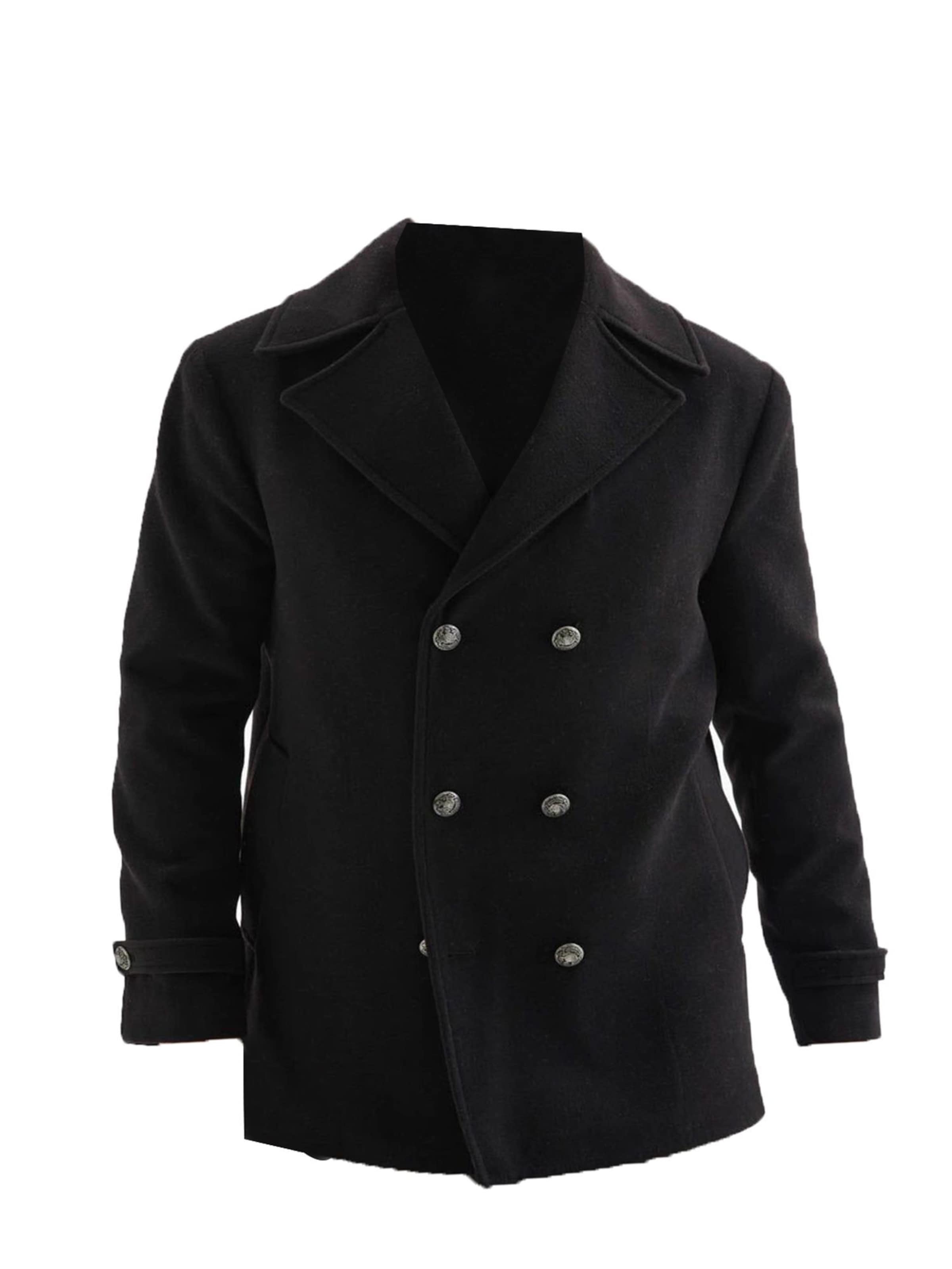 Antioch Ανοιξιάτικο και φθινοπωρινό παλτό σε μαύρο: μπροστά