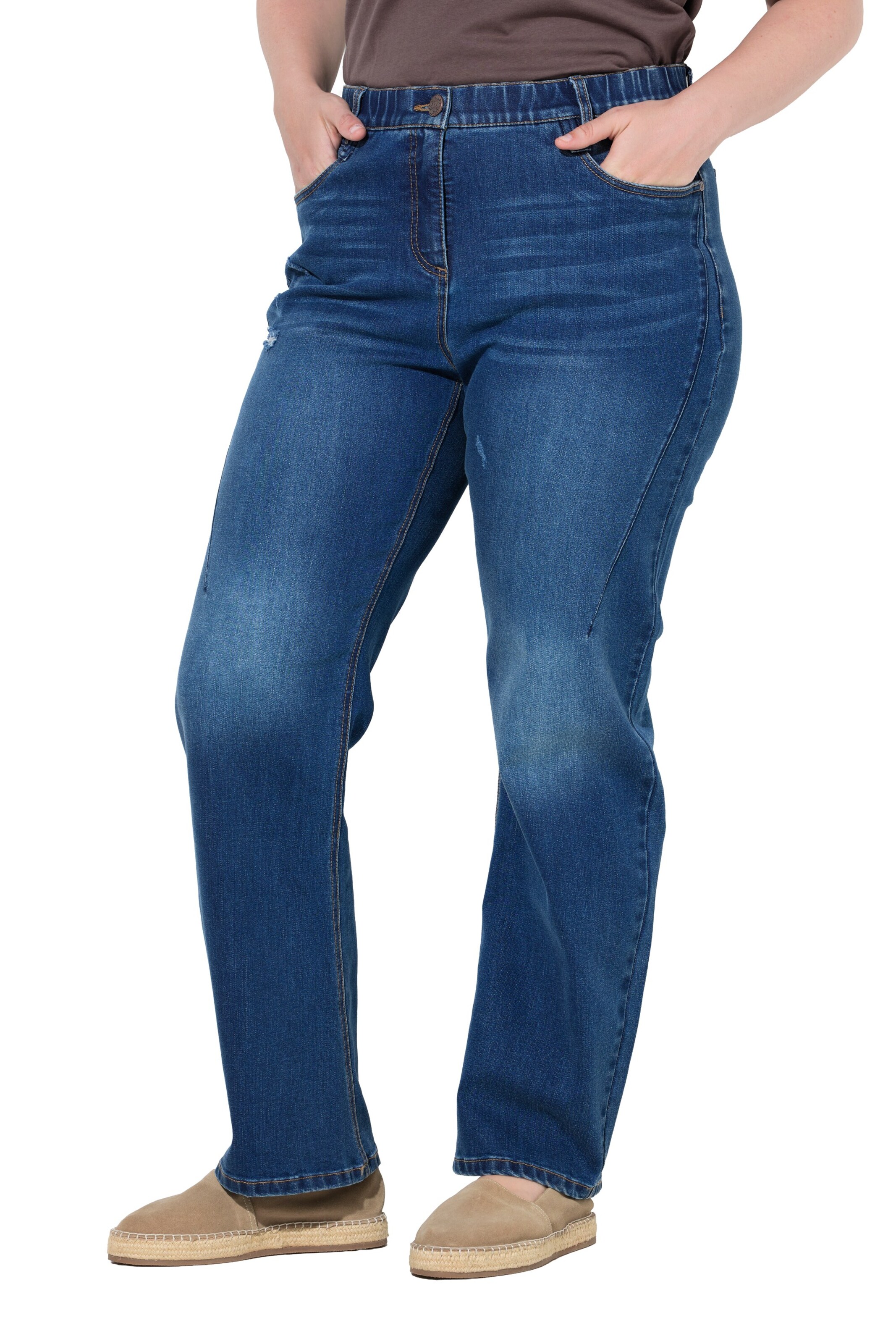 Ulla Popken Regular Jeans in Blauw: voorkant