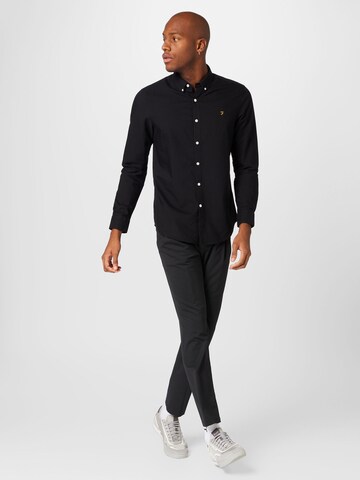 FARAH Regular fit Button Up Shirt 'BREWER' in Black