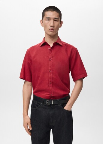 MANGO MAN Regular fit Button Up Shirt 'Ants-H' in Red: front