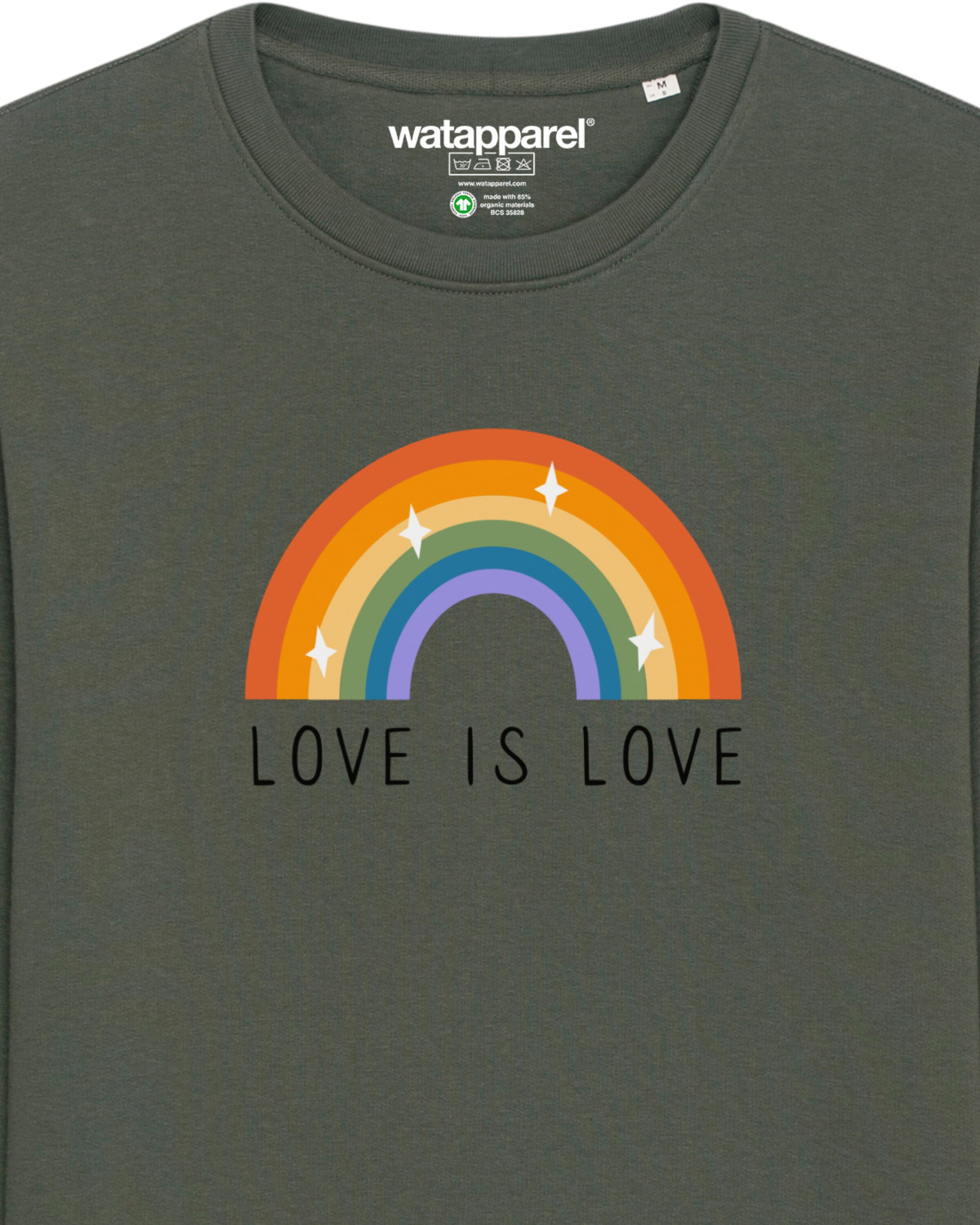 Watapparel Sweatshirt ' Love is Love ' in Groen