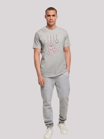 F4NT4STIC Shirt 'Herz Karo Kreuz Pik' in Grijs