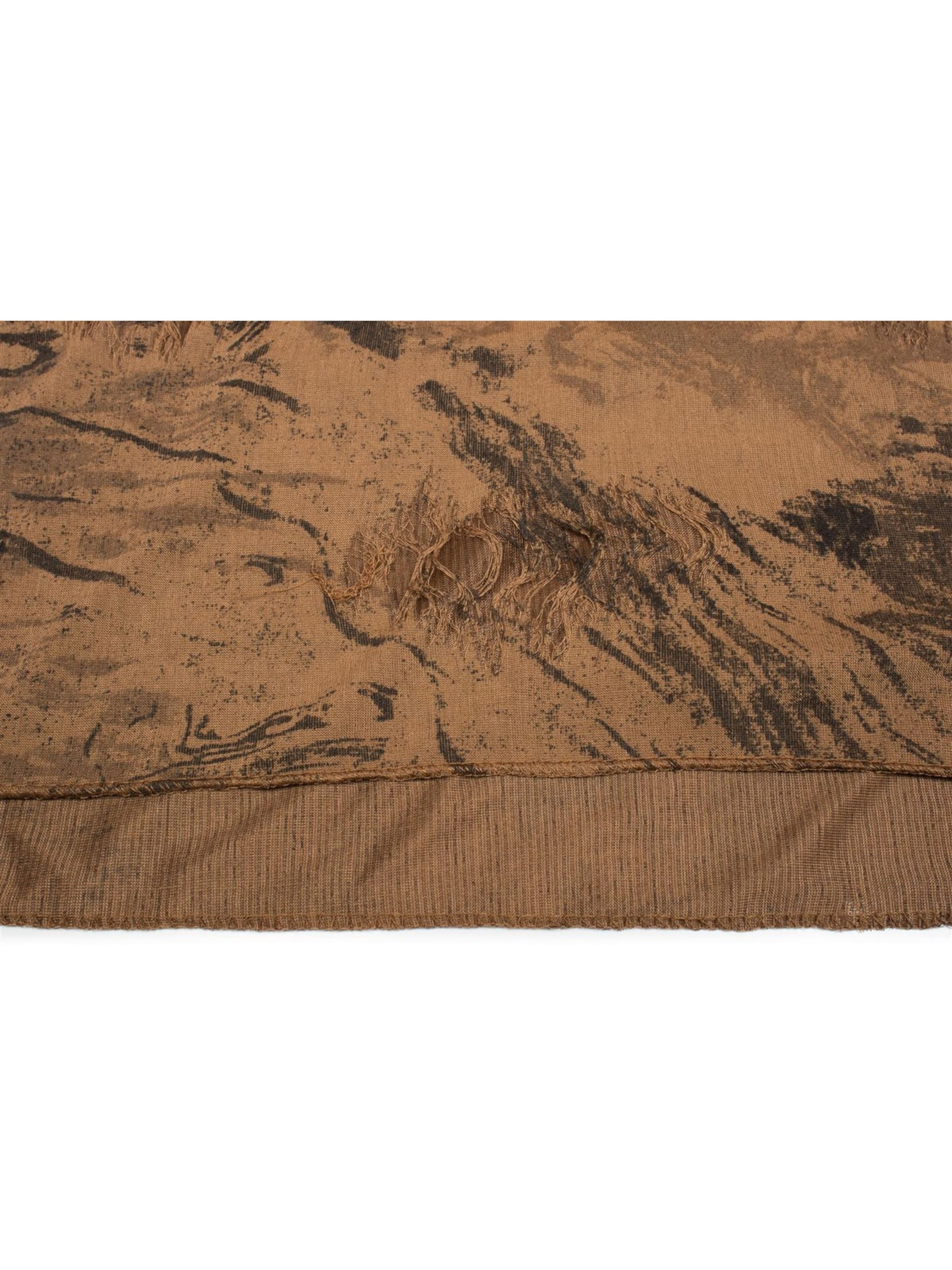 styleBREAKER Schlauchschal 'Gemusterter Loop Schal im Destroyed used Look'‌ in Braun