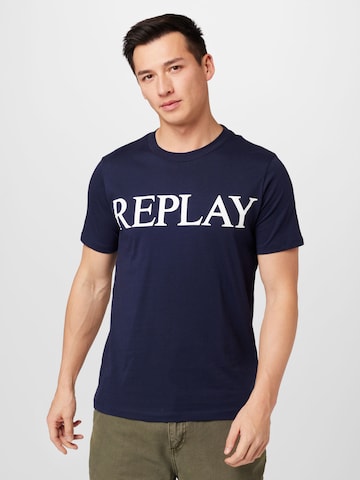 REPLAY - Camisa em azul: frente