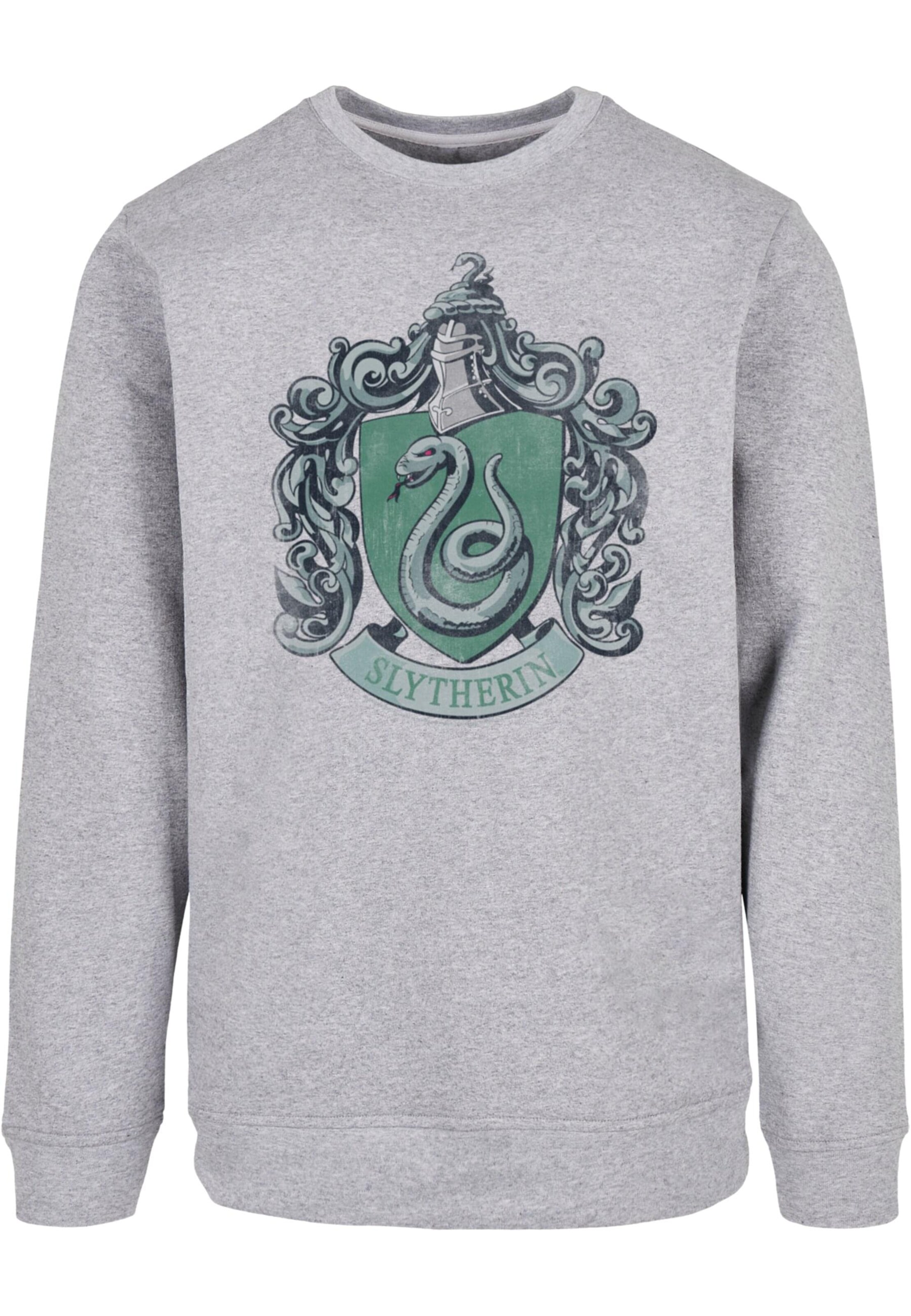 ABSOLUTE CULT Sweatshirt 'Harry Potter - Distressed Slytherin' in Grijs: voorkant