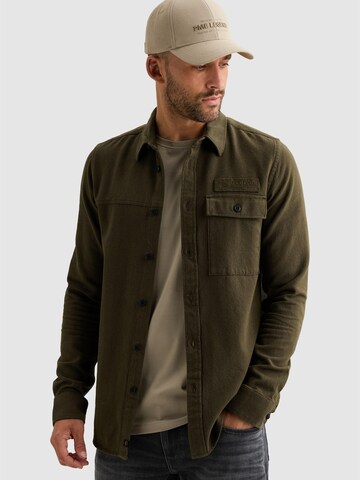 PME Legend Regular Fit Hemd 'Shirt with two-tone herringbone texture'‌‌‌‌‌ in Grün: Vorderseite