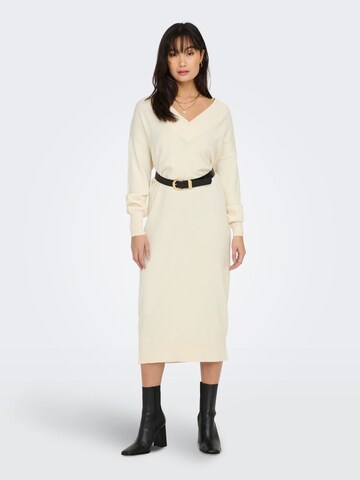 ONLY Strickkleid in Beige