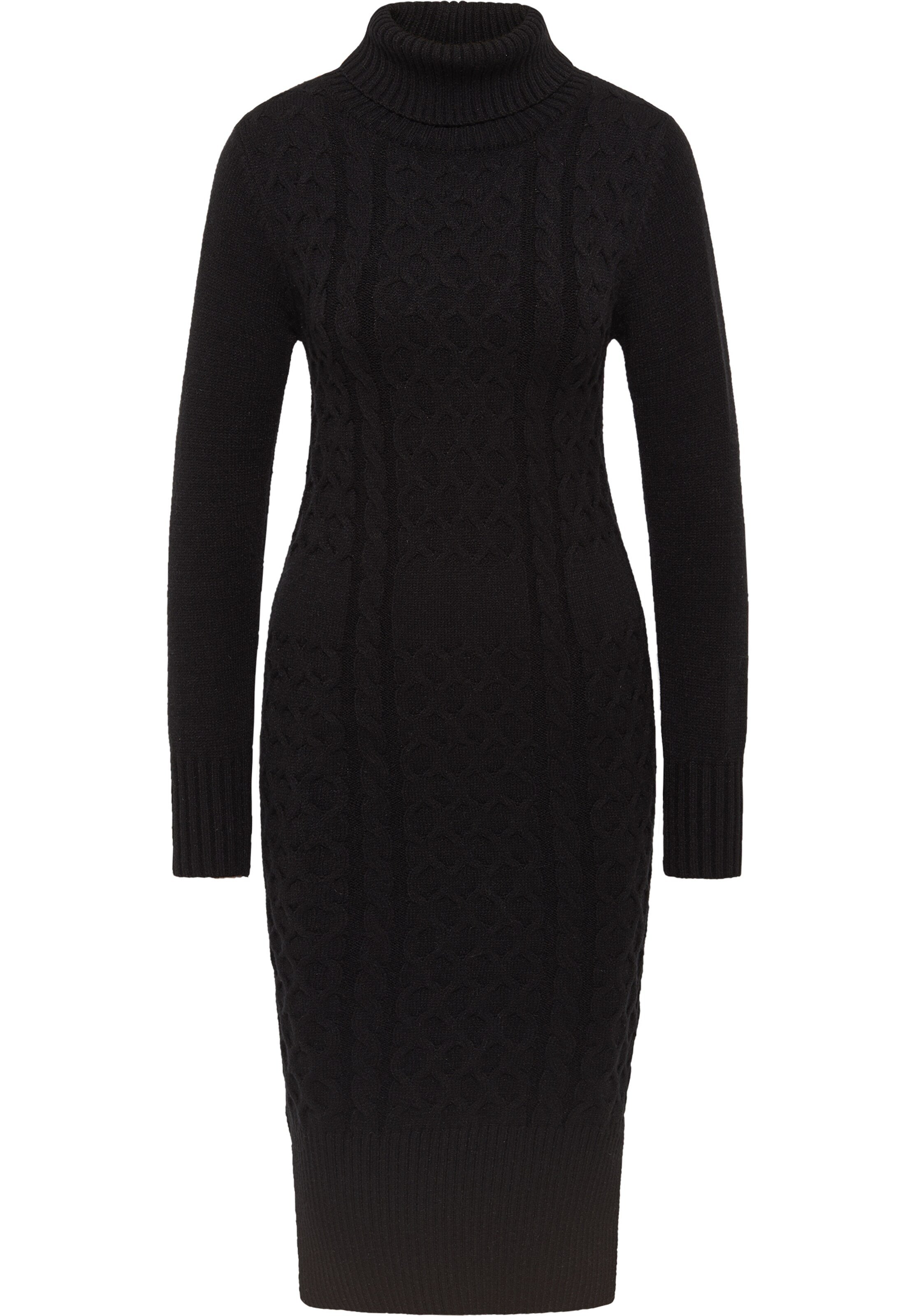 faina Strickkleid in Schwarz: Vorderseite