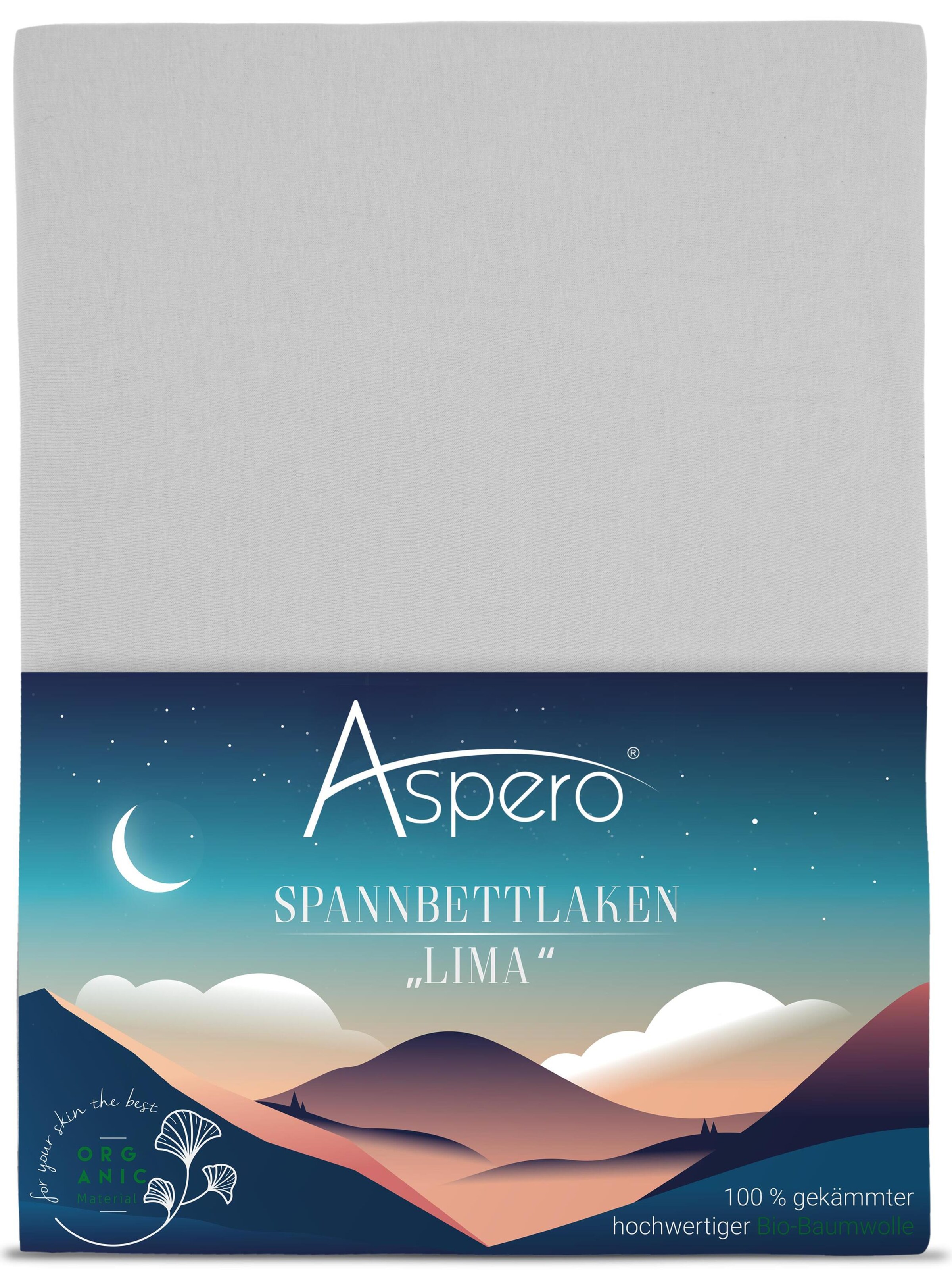 Aspero Spannbettlaken 'RIGA' in Grau