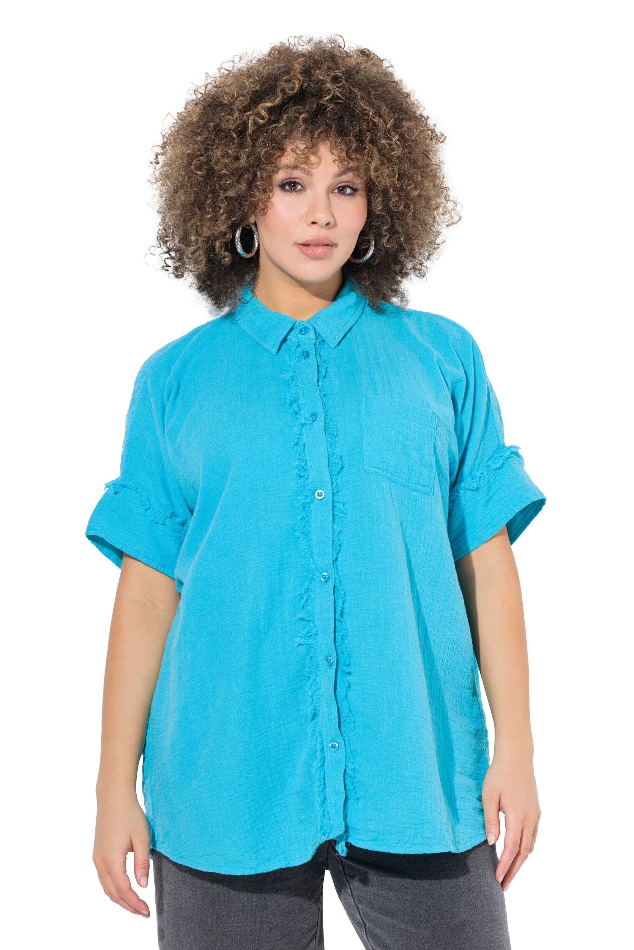 Ulla Popken Bluse in Blau: Vorderseite