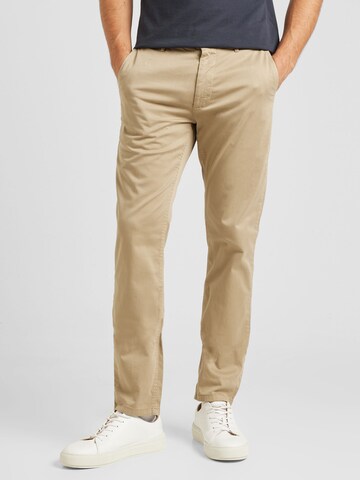 BOSS Slim fit Chino trousers in Beige: front