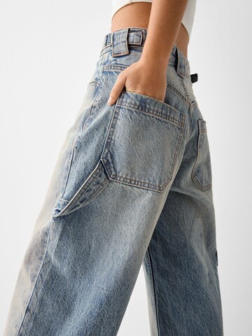 Wide Leg Jean Bershka en bleu