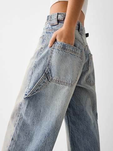 Wide Leg Jean Bershka en bleu