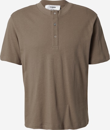 ABOUT YOU x Jaime Lorente Shirt 'Bruno' in Brown: front