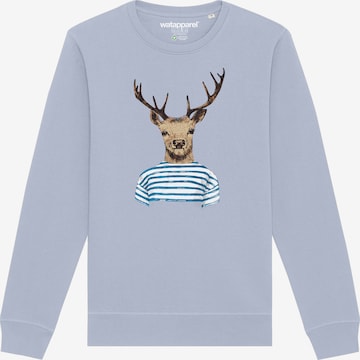 Sweat-shirt ' Hirsch ' Watapparel en bleu : devant