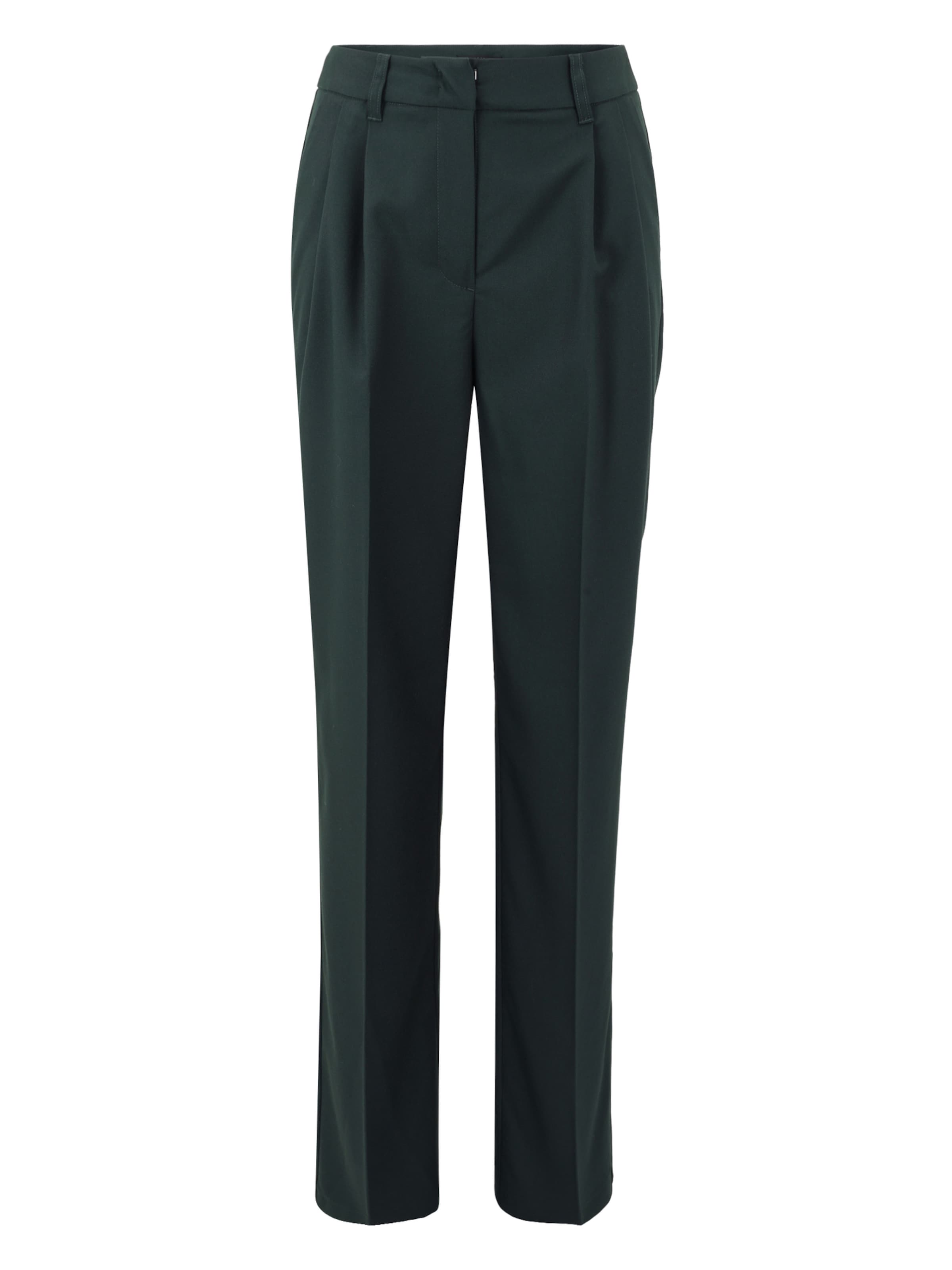 Slimfit Pantaloni con pieghe di zero in verde: frontale