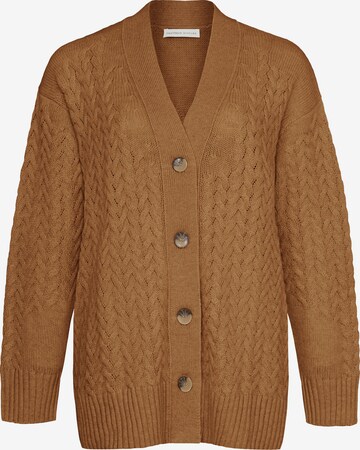 Cashmere Stories Knit Cardigan in Brown: front