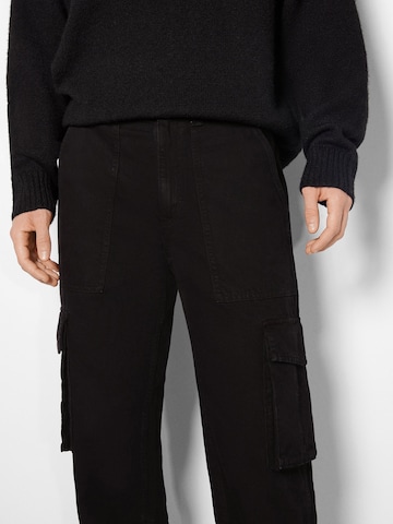 Bershka Regular Cargo Pants in Black