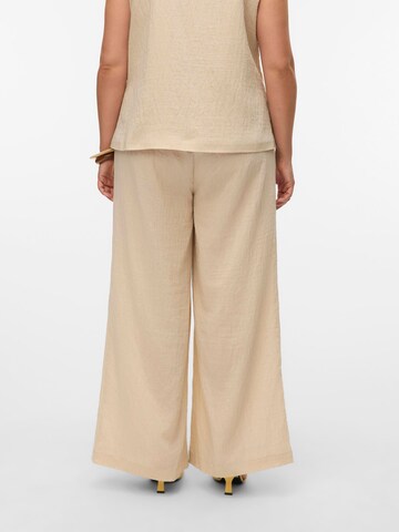 Vero Moda Curve Wide leg Bandplooibroek 'VMCFea' in Beige