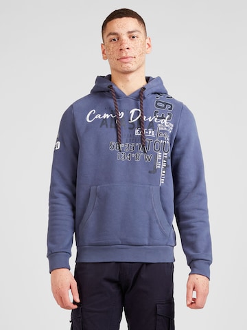 CAMP DAVID Sweatshirt 'Alaska Ice Tour' in Blue: front