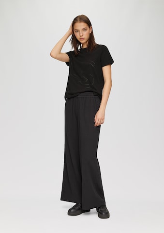 QS T-Shirt in Schwarz