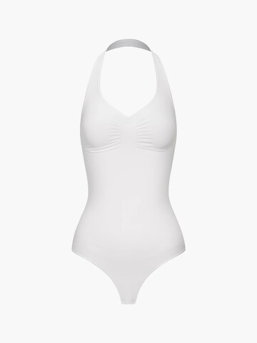 cfab (formerly creamy fabrics) - Body moldeador 'Neckholder Shapewear mit String' en blanco: frente