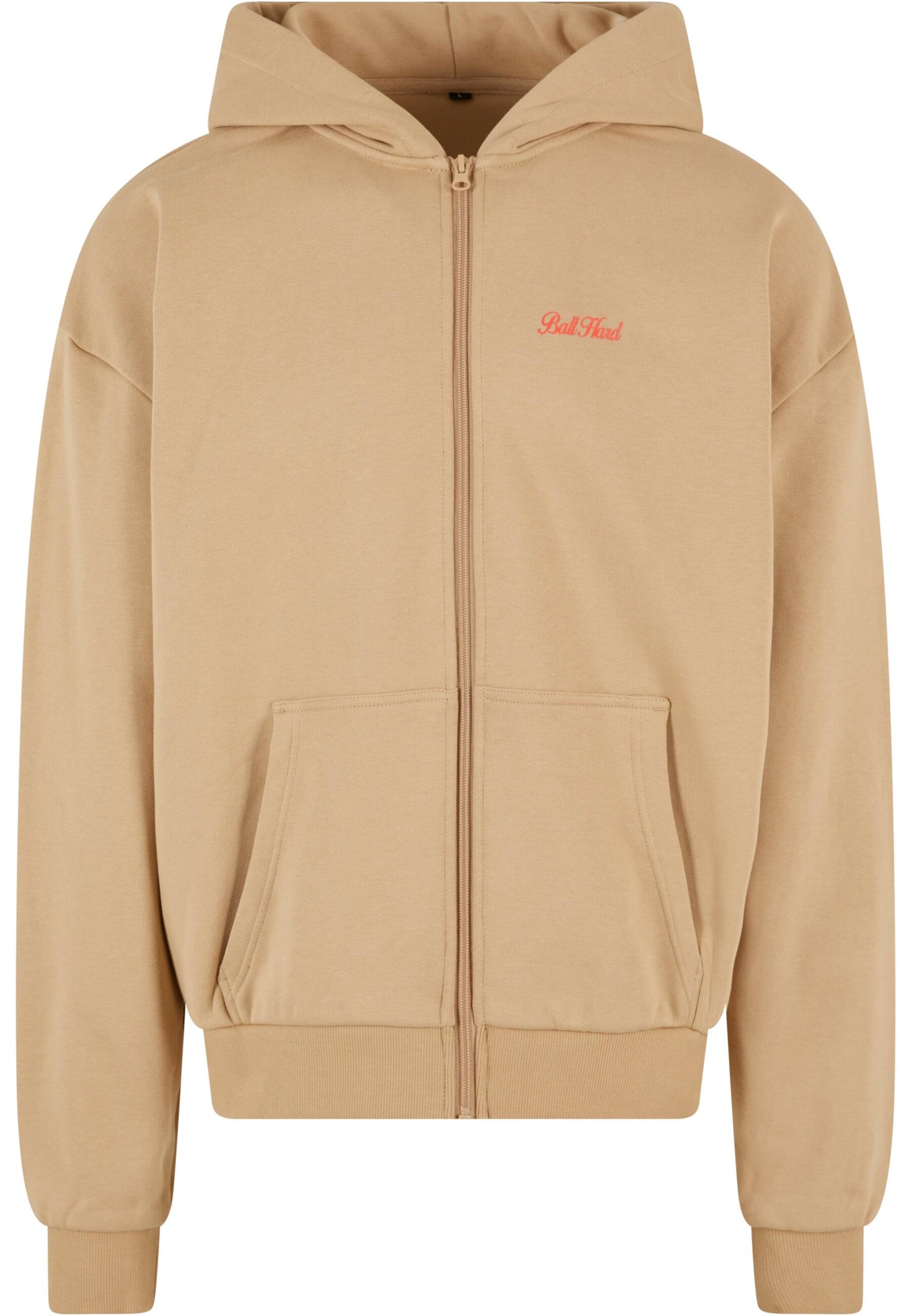 MT Upscale Sweatjacke in Beige: Vorderseite
