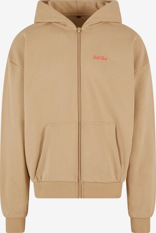 MT Upscale Zip-Up Hoodie in Beige: front