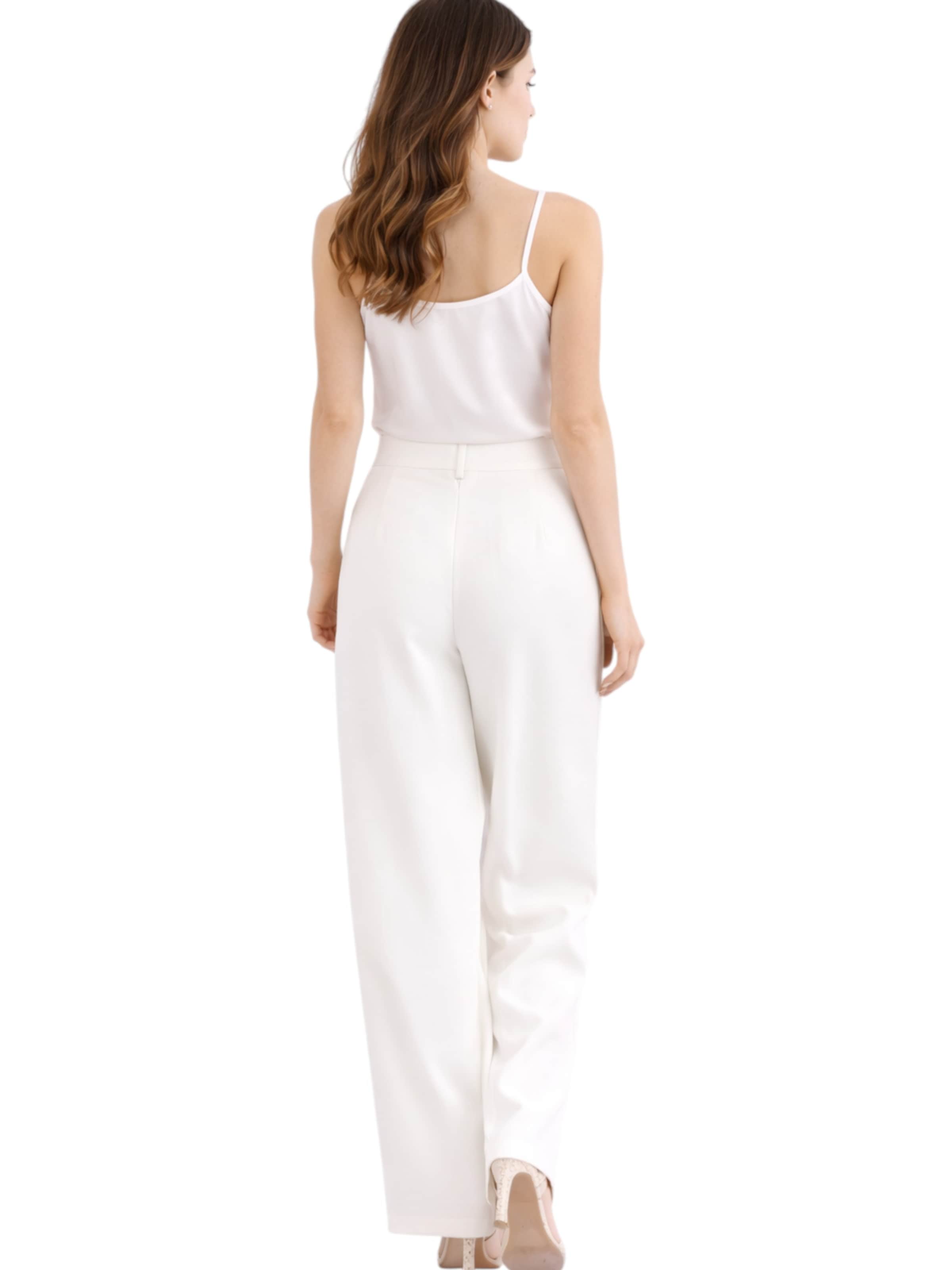 fashionshowcase Wide Leg Bukser med lægfolder 'ALYA' i hvid