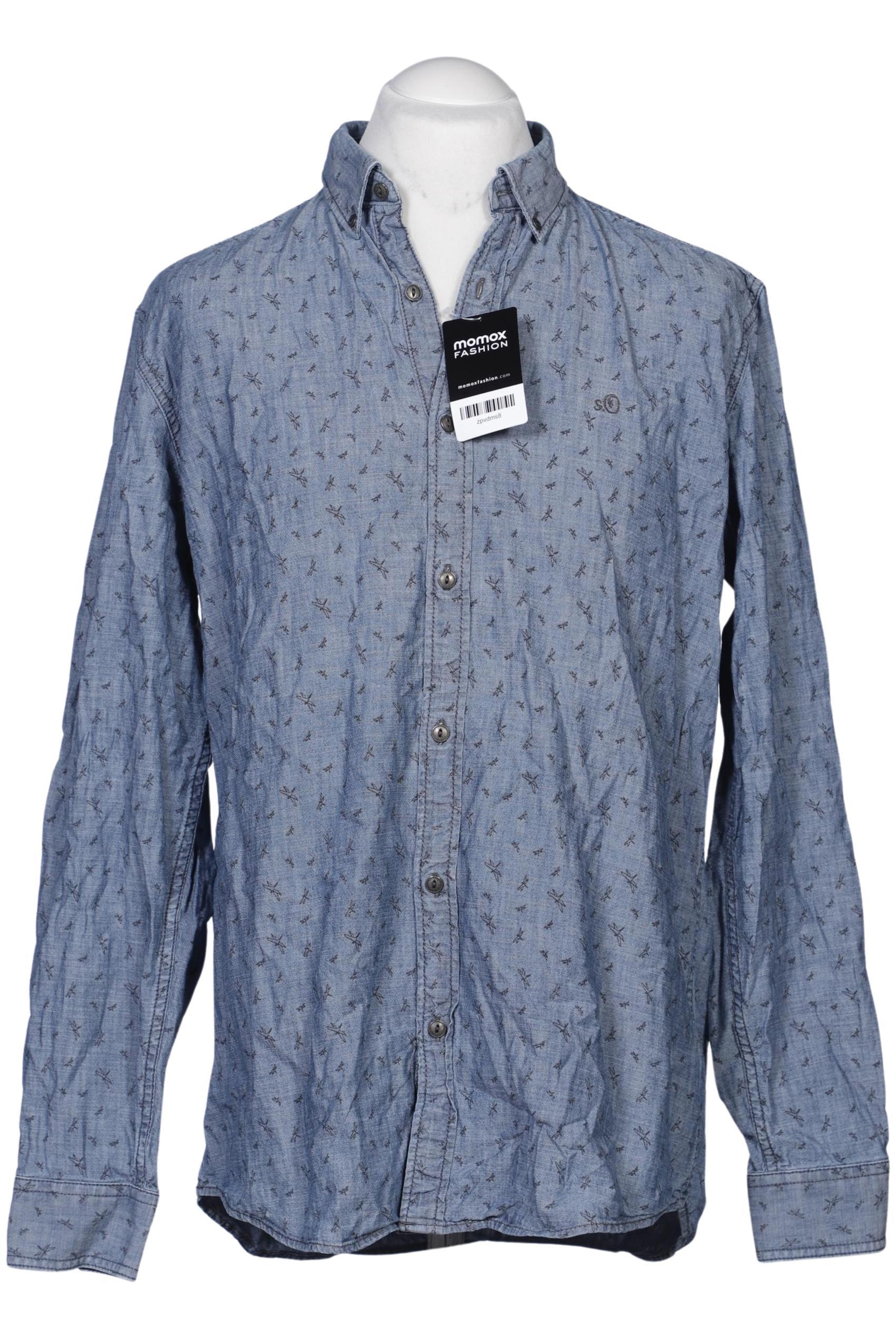 s.Oliver Button Up Shirt in XL in Blue: front