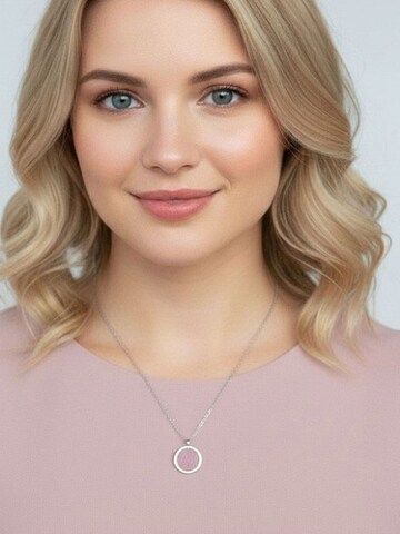 Sergio Engel Ketting 'Beach Kette 02 Elegante Edelstahlkette mit Natursteinanhänger' in Roze: voorkant