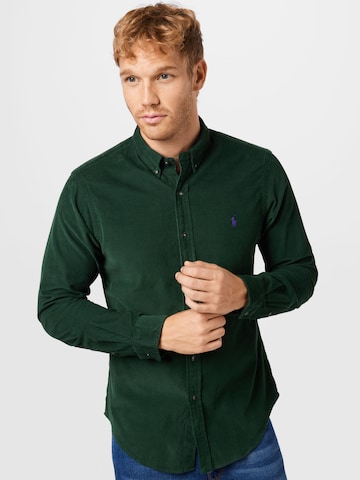 Polo Ralph Lauren Slim fit Button Up Shirt in Green: front